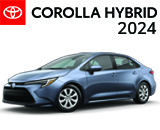 3/4 Quarter Left Facing Image of a Silver 2024 Corolla Hybrid