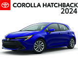 3/4 Quarter Left Facing Image of a Black 2024 Toyota Corolla Hatchback