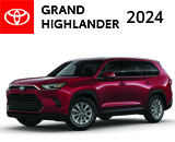 3/4 Quarter Left Facing Image of a red 2024 Toyota Grand Highlander