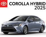 3/4 Quarter Left Facing Image of a Silver 2024 Corolla Hybrid
