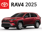 3/4 Quarter Left Facing Image of a maroon 2025 Toyota RAV4