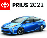 3/4 Quarter Left Facing Image of a Blue 2022 Prius