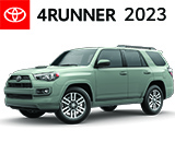 3/4 Quarter Left Facing Image of a Green 2023 Toyota 4Runner