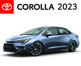 3/4 Quarter Left Facing Image of a Blue 2023 Toyota Corolla