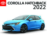 3/4 Quarter Left Facing Image of a Black 2023 Toyota Corolla Hatchback