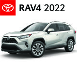3/4 Quarter Left Facing Image of a Red 2022 Toyota RAV4