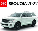 3/4 Quarter Left Facing Image of a White 2022 Toyota Sequoia