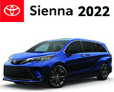 3/4 Quarter Left Facing Image of a Blue 2022 Toyota Sienna