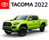 3/4 Quarter Left Facing Image of a Green 2022 Toyota Tacoma