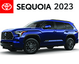 3/4 Quarter Left Facing Image of a Red 2023 Toyota Sequoia