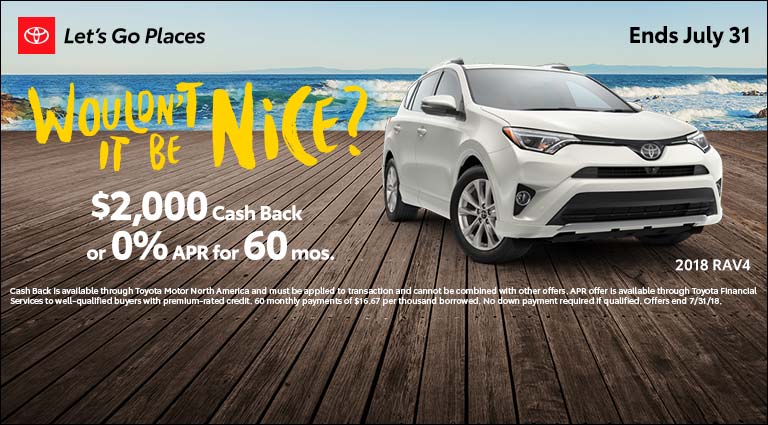 Wouldn't it be nice to drive a new Toyota?