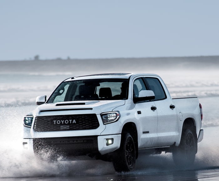 2019 Tundra TRD Pro driving on the beach