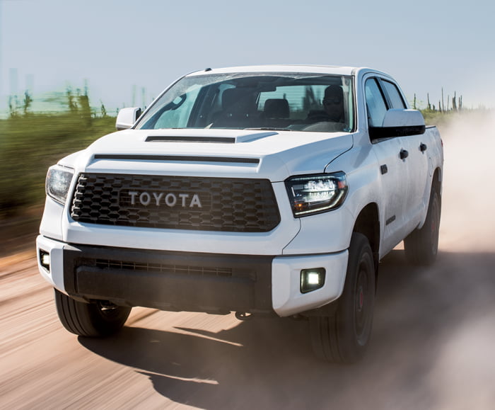 2019 Tundra TRD Pro performance shot on a dirt road